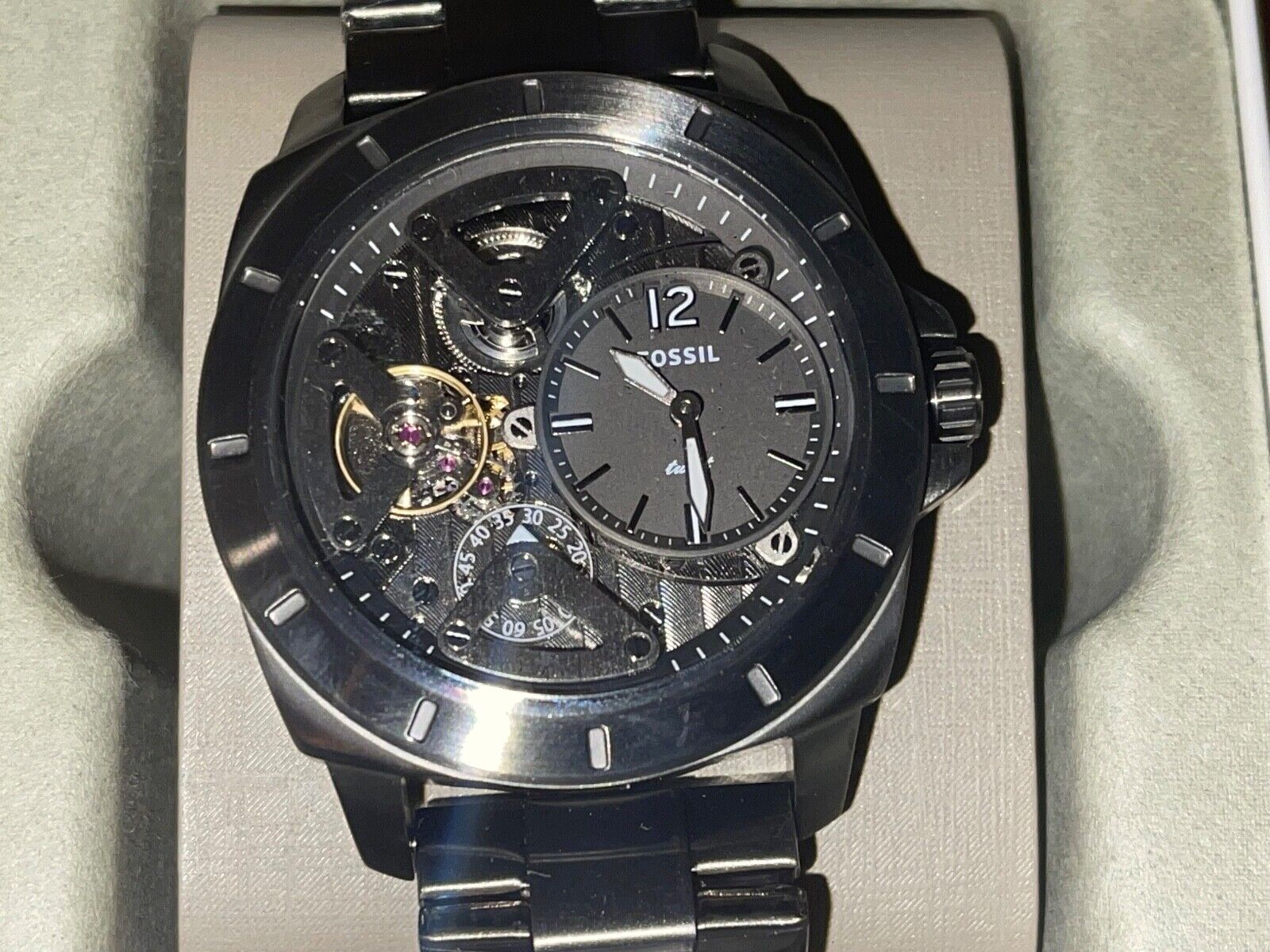 Fossil Privateer Sport Automatic Skeleton Watch. Brand new in deals collectible tin