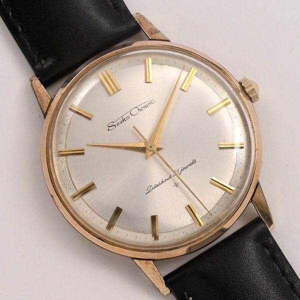 Vintage SEIKO CROWN 21 Jewels Hand-Winding Gold Filled J15003E Runs ...