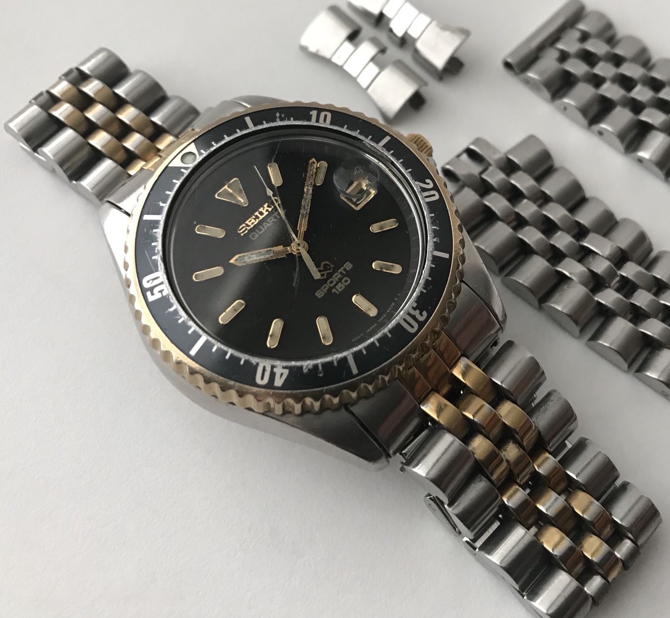 Seiko SQ Sports 150 7N42-6A0A Two Tone RARE VINTAGE