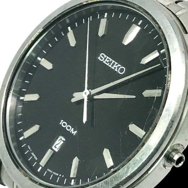 Seiko Mens Black Dial Stainless Steel Bracelet Quartz Watch 6N42-00A0 For  REPAIR | WatchCharts