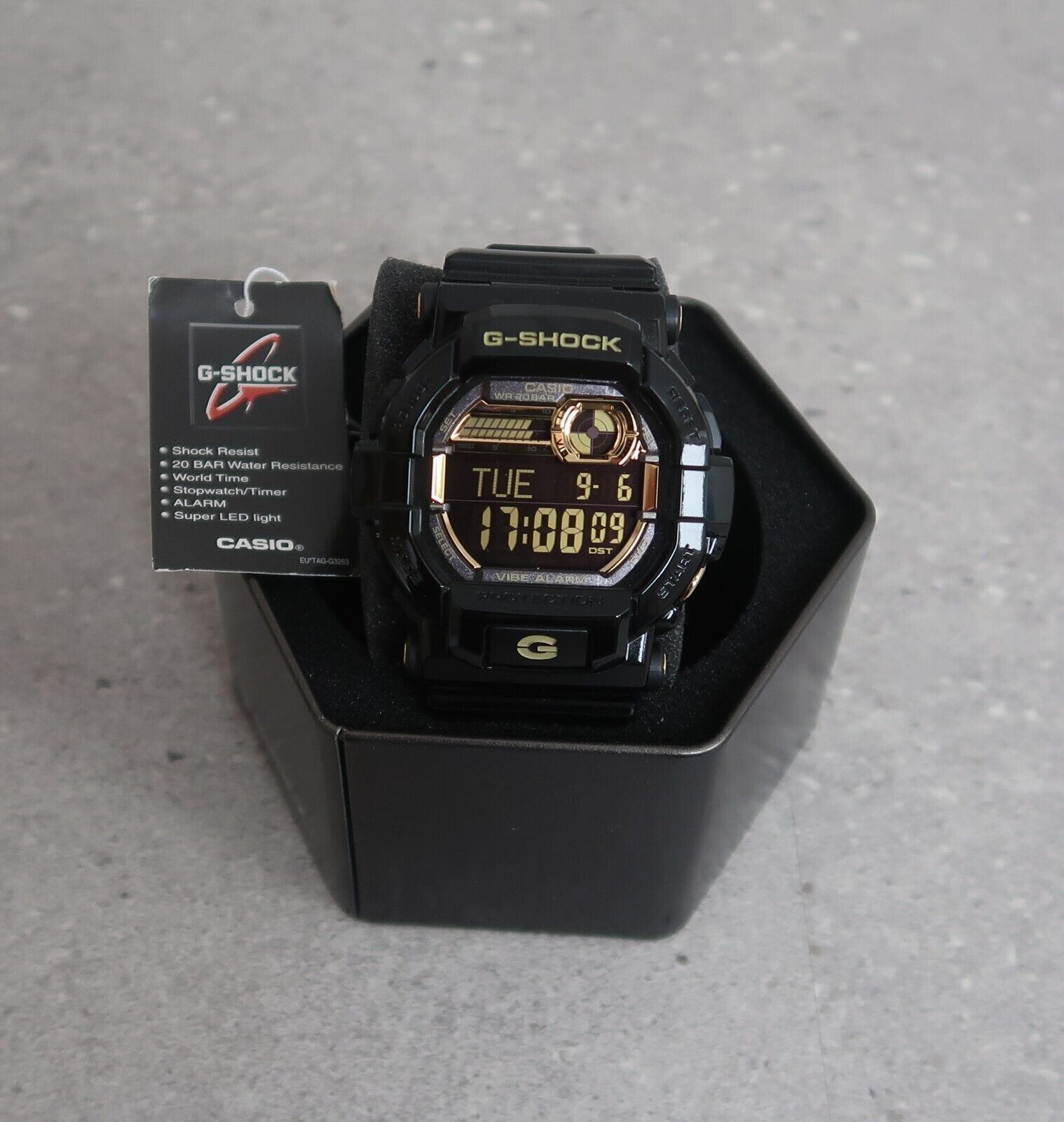 Casio G-Shock GD-350BR-1ER Raro Nero & Oro Edizione Limitata 