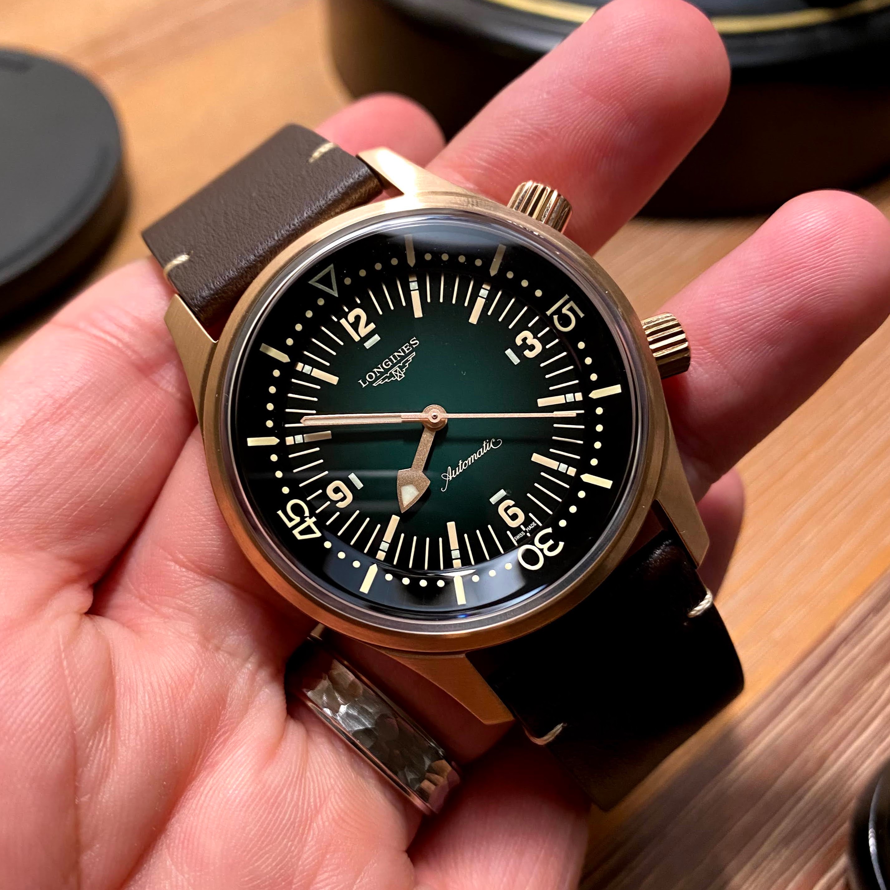 FS Longines legend diver no date bronze with green dial WatchCharts