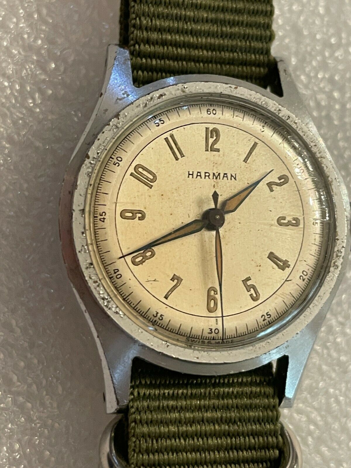 Harmon Steel Art Deco Single Button Chronograph with Original Dial from  1940's For Sale at 1stDibs | telmeter, harmon watches, harman watch