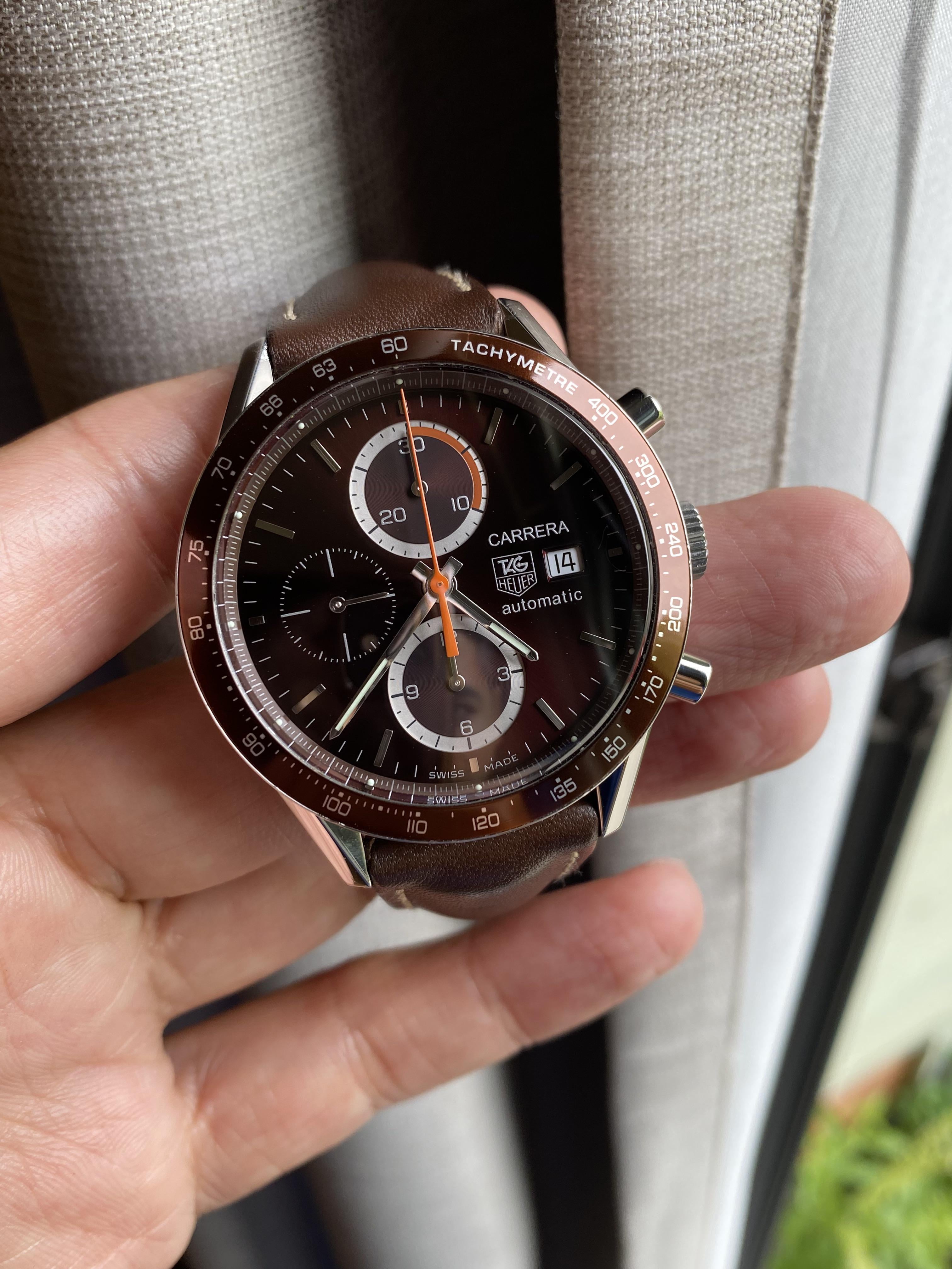 WTS Tag Heuer Carrera Chronograph. Chocolate Dial. Calibre 16