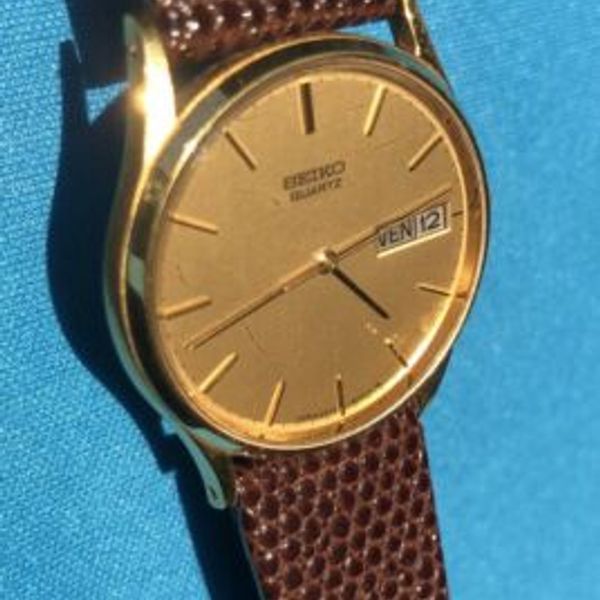 Vintage Seiko 5933-6000 Men Gold Tone Analog Quartz Watch Hour~Day Date~OLD  Batt | WatchCharts