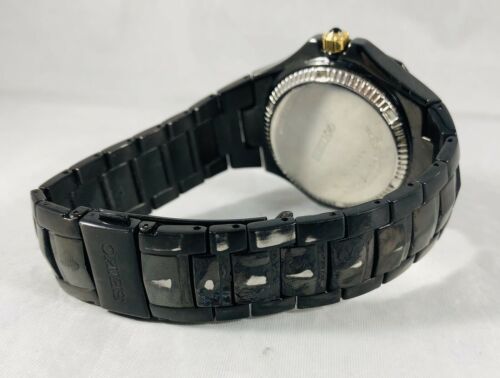 Seiko Coutura Kinetic Perpetual Watch Black Ion Finish 7D46