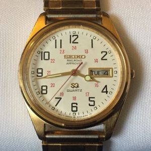 Vintage Seiko SQ Quartz Railroad Approved Gold Tone Men's Watch 5Y23-8049 |  WatchCharts