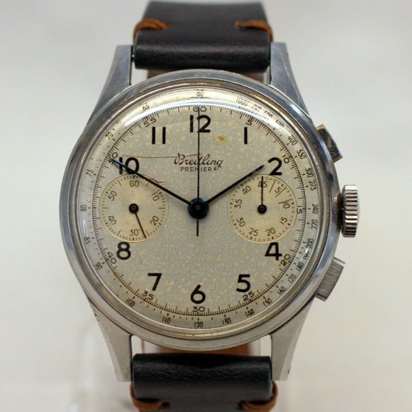 1940's BREITLING Premier 2 Register CHRONOGRAPH 35mm Stainless Steel ...