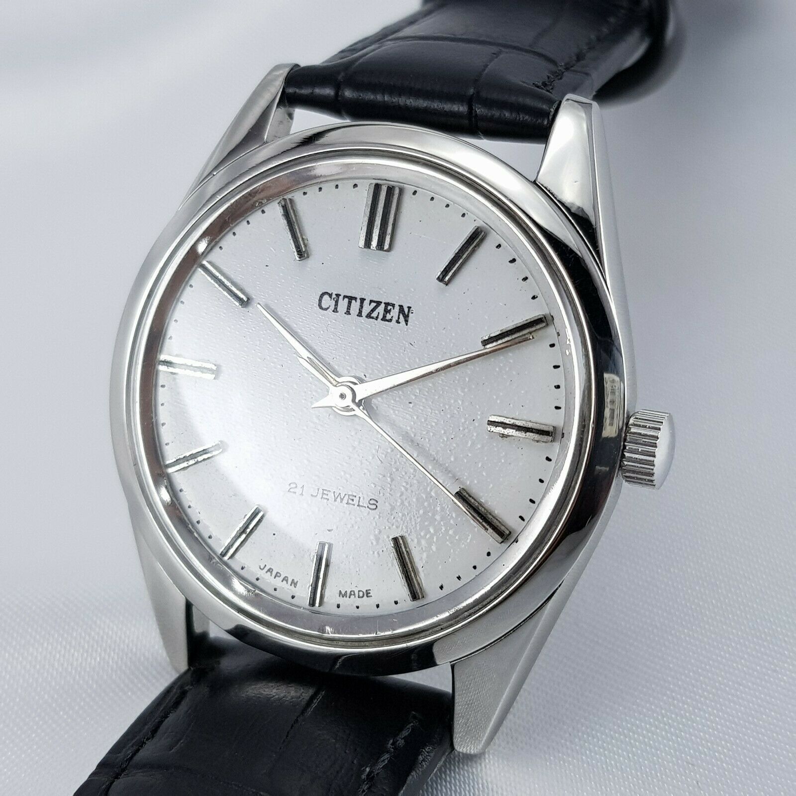 CITIZEN NEWMASTER 21 JEWELS 63-4018 CLASSY WHITE DIAL SHARP