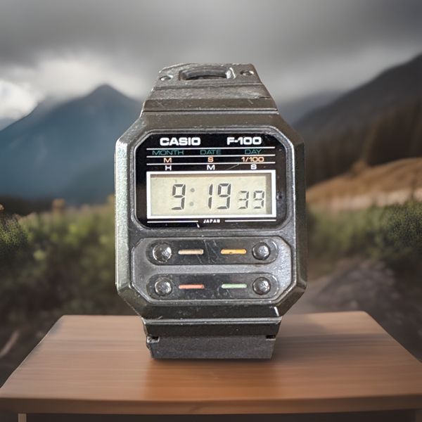 Rare Vintage Casio F-100 Alien Movie Menâ s Digital Sports Watch Mod ...