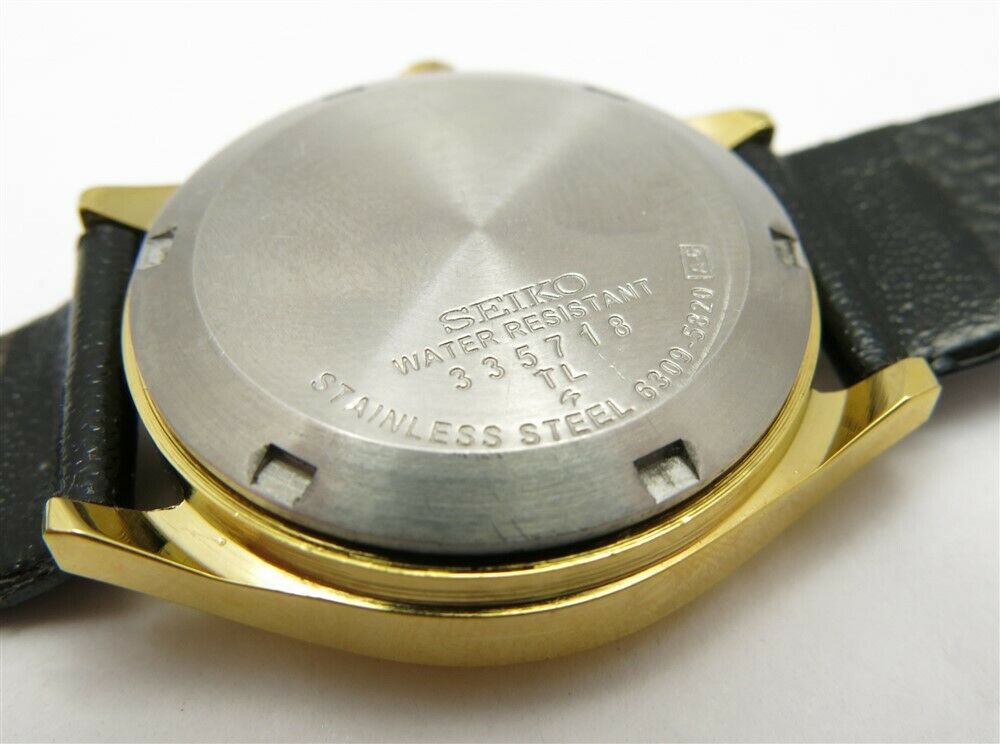 NICE Men's Seiko 335718 Automatic Wrist Watch Black Leather Band |  WatchCharts