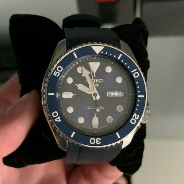 Seiko 5 Automatic Blue Dial Crafter Blue/ Steel Bracelet Watch SRPD51 w ...