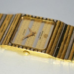 Vtg Raymond Weil Geneve 9056 Two Tone 18k Gold Electroplated 24mm
