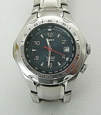 Large Men s Timex Indiglo Watch Alarm WR 50M Full Size Stainless