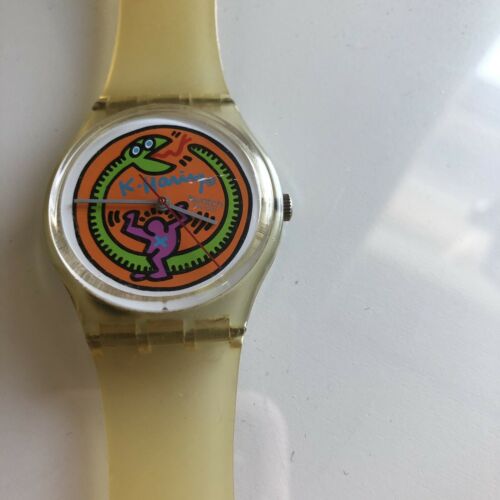 Vintage 1986 Swatch Watch Keith Haring Serpent GZ102 | WatchCharts  Marketplace