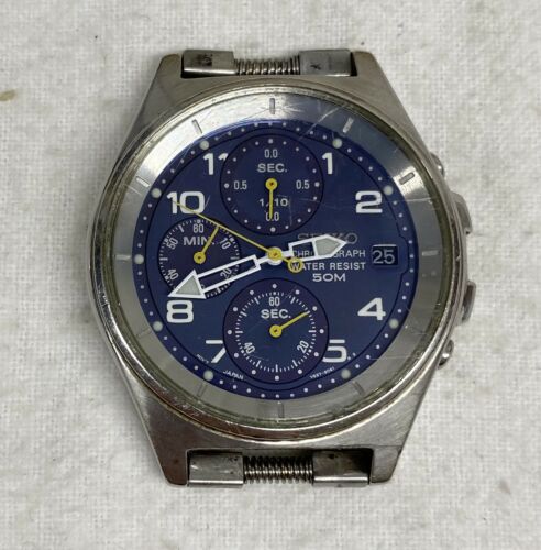 Men's Seiko V657-9039 R1 CHRONOGRAPH WATCH for Parts or Repair