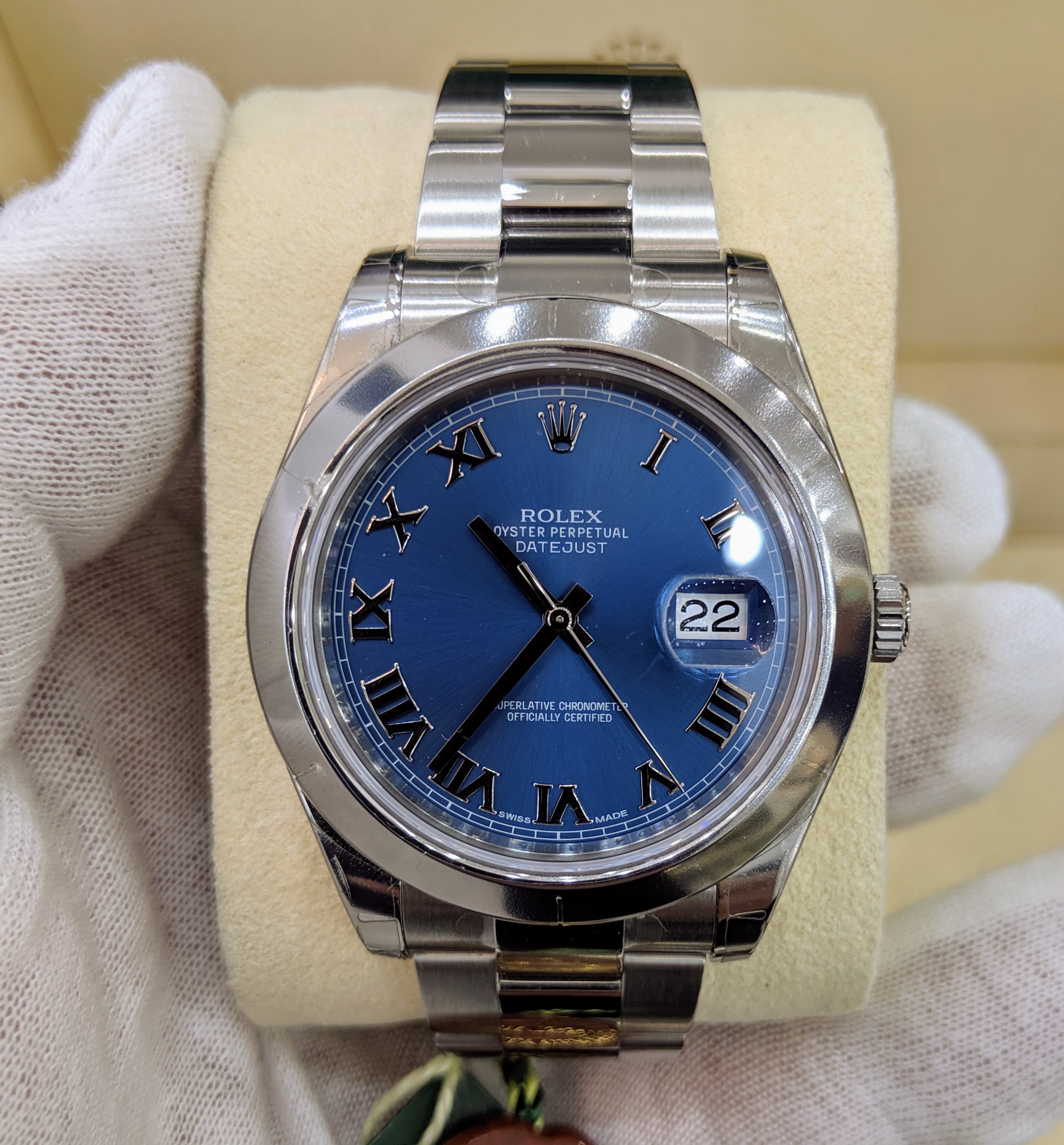 rolex datejust roman numerals blue face