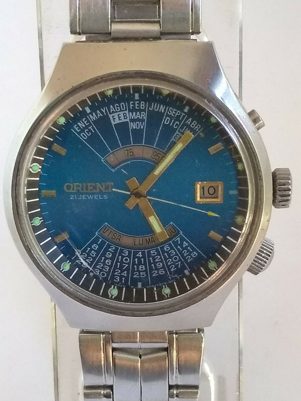 VINTAGE ORIENT 21J AUTOMATIC OJ469742-9A-PR PERPERTUAL CALENDER