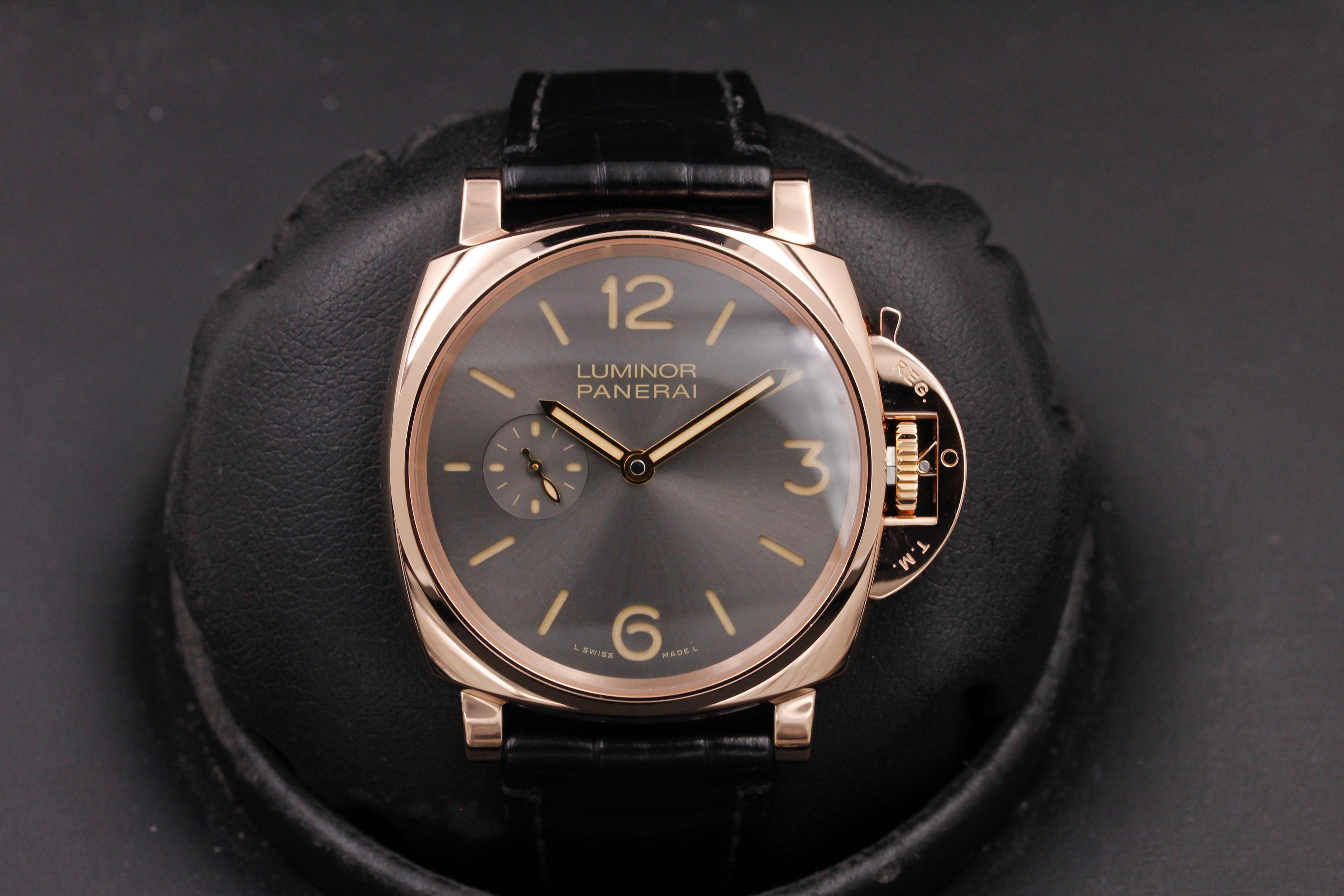 FSOT Panerai Luminor Duo PAM 677 ROSE Gold Grey Dial