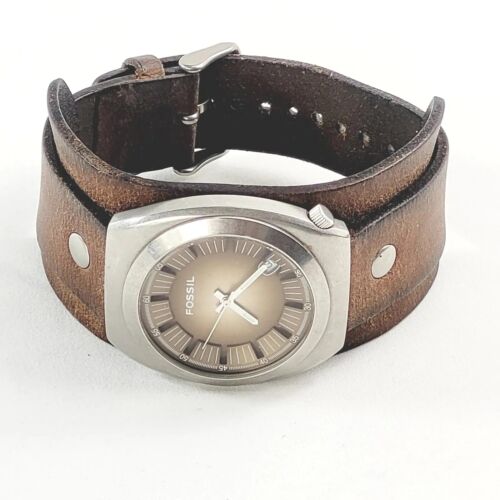 Fossil Leather Band Cuff Watch 2024