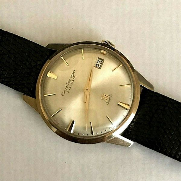 VINTAGE GIRARD-PERREGAUX GYROMATIC 39 jewel,9ct gold english case,all ...