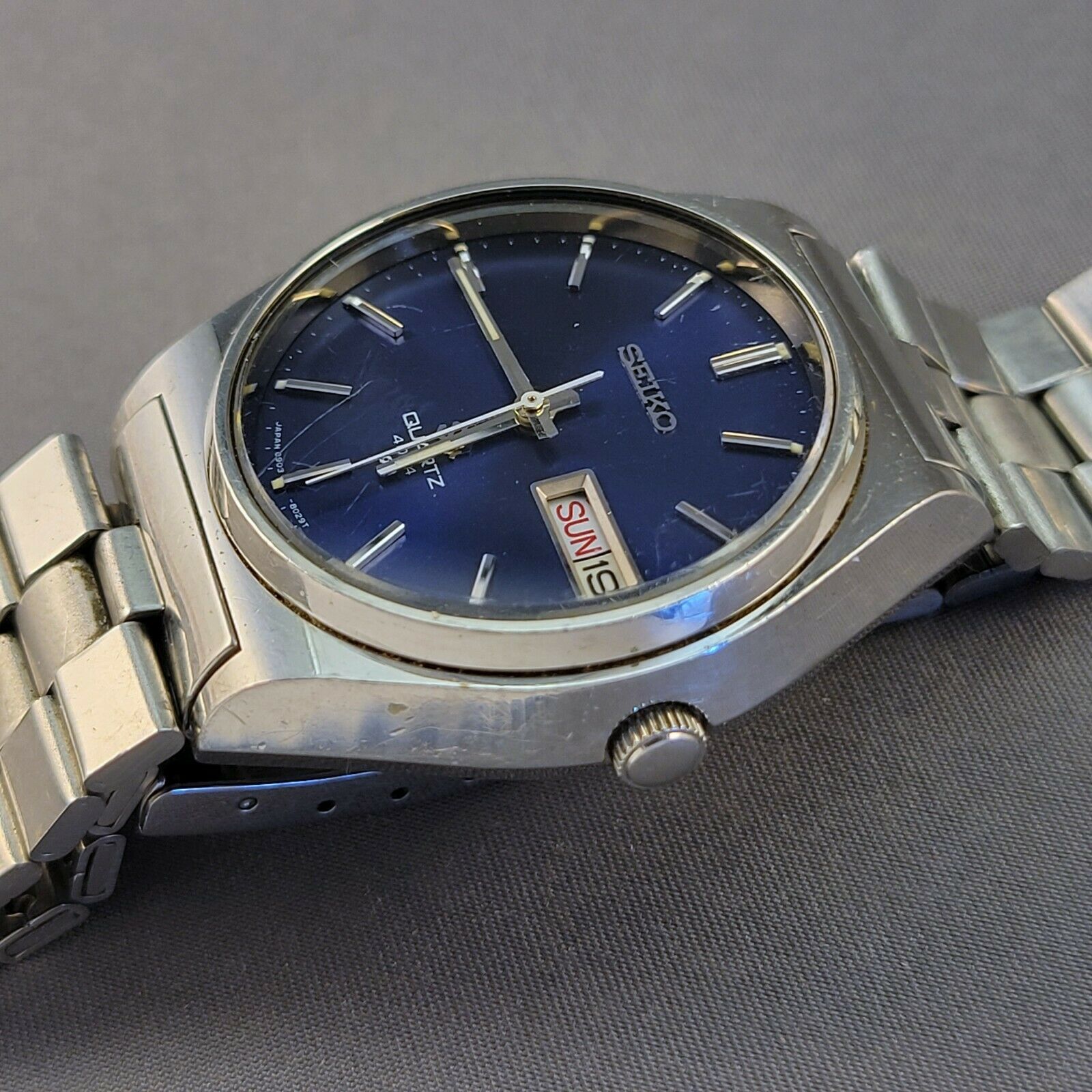 Vintage Seiko Quartz 4004 Watch 0903 8089 Blue - New Battery | WatchCharts