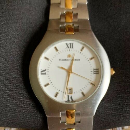 Maurice Lacroix AD66497 Mens Quartz Silver Gold Watch 69852