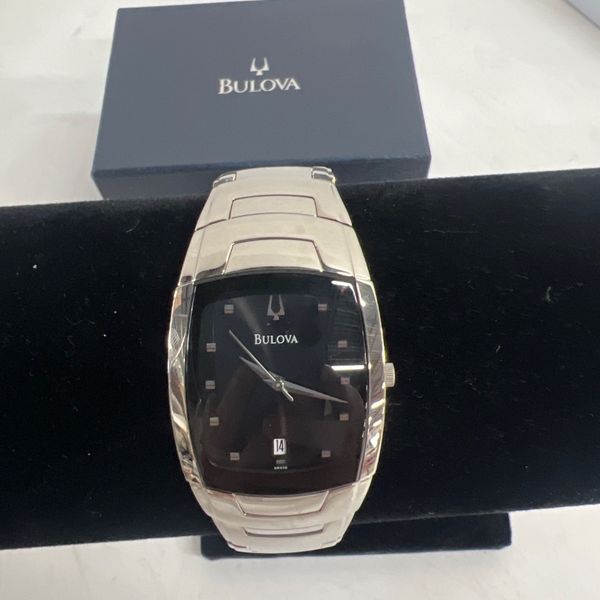 BULOVA C876727 Stainless Steel Rectangular Analog Watch 7.75