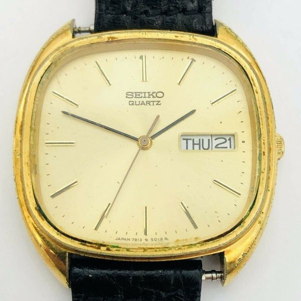 Vintage Seiko Quartz 7813-5019 Gold Plated English&French Date Men's  Wristwatch | WatchCharts