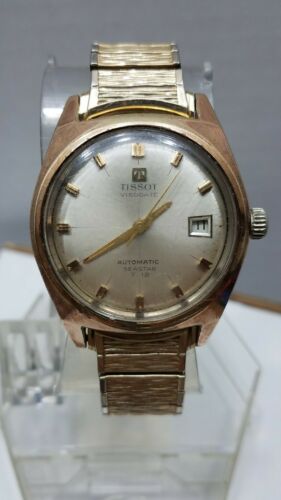 Vintage TISSOT VISODATE AUTOMATIC SEASTAR T 12 Gold Plated Watch