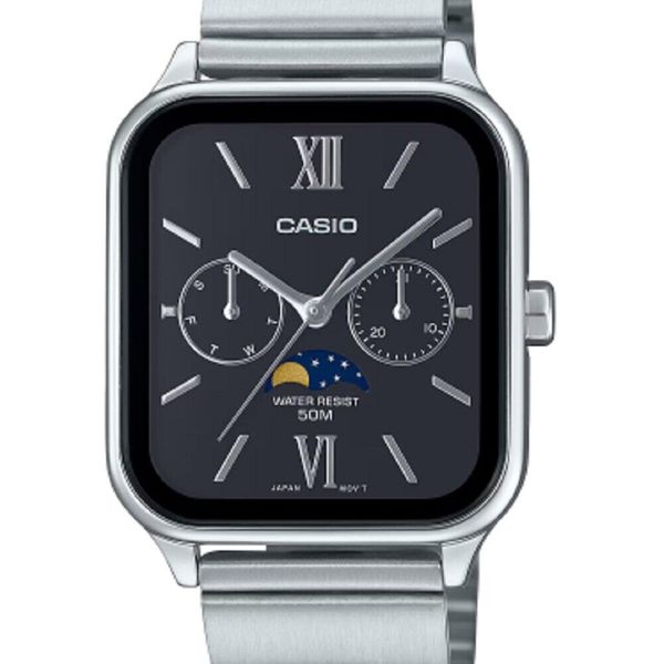 Casio MTP-M305D-1A2 Analog Moonphase Quartz Stainless Steel Band Men's ...