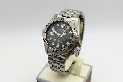 Seiko Quartz SQ Scuba Diver s 200M Quartz Charcoal Dial Wristwatch