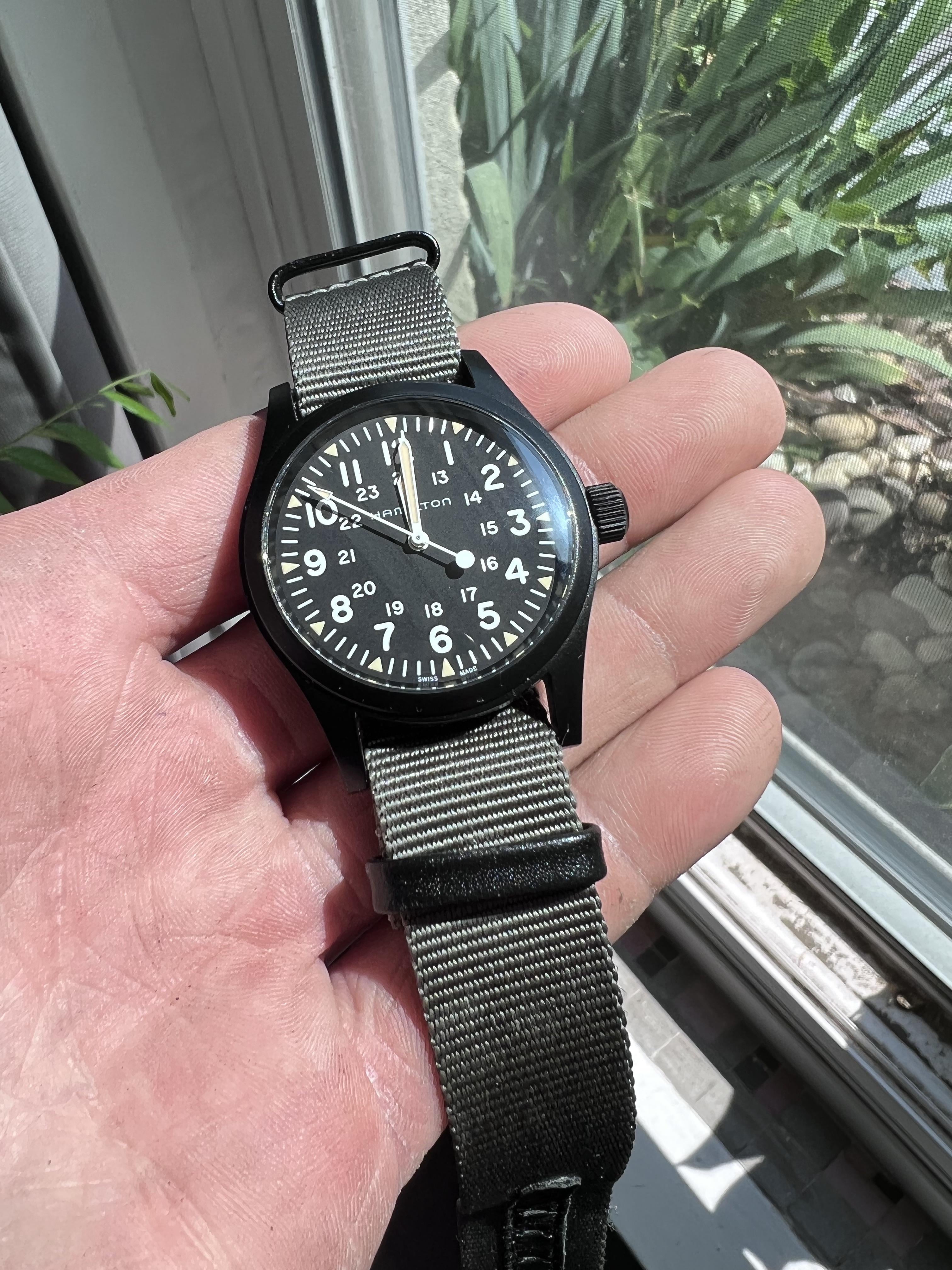 WTS Hamilton Khaki Field Mechanical 38mm Black PVD WatchCharts