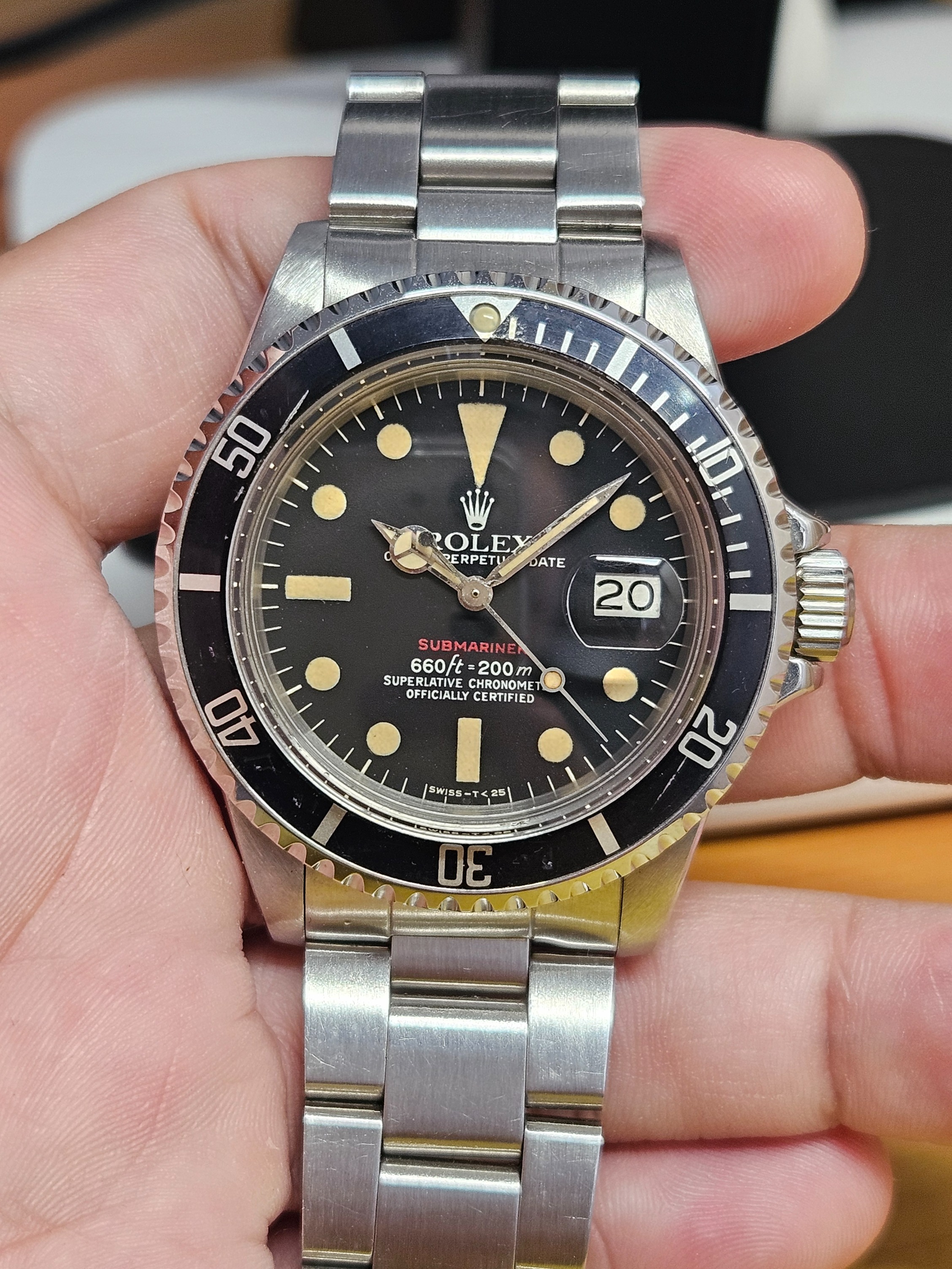 Vintage 1972 Rolex Red Submariner 1680 with MKIV Dial