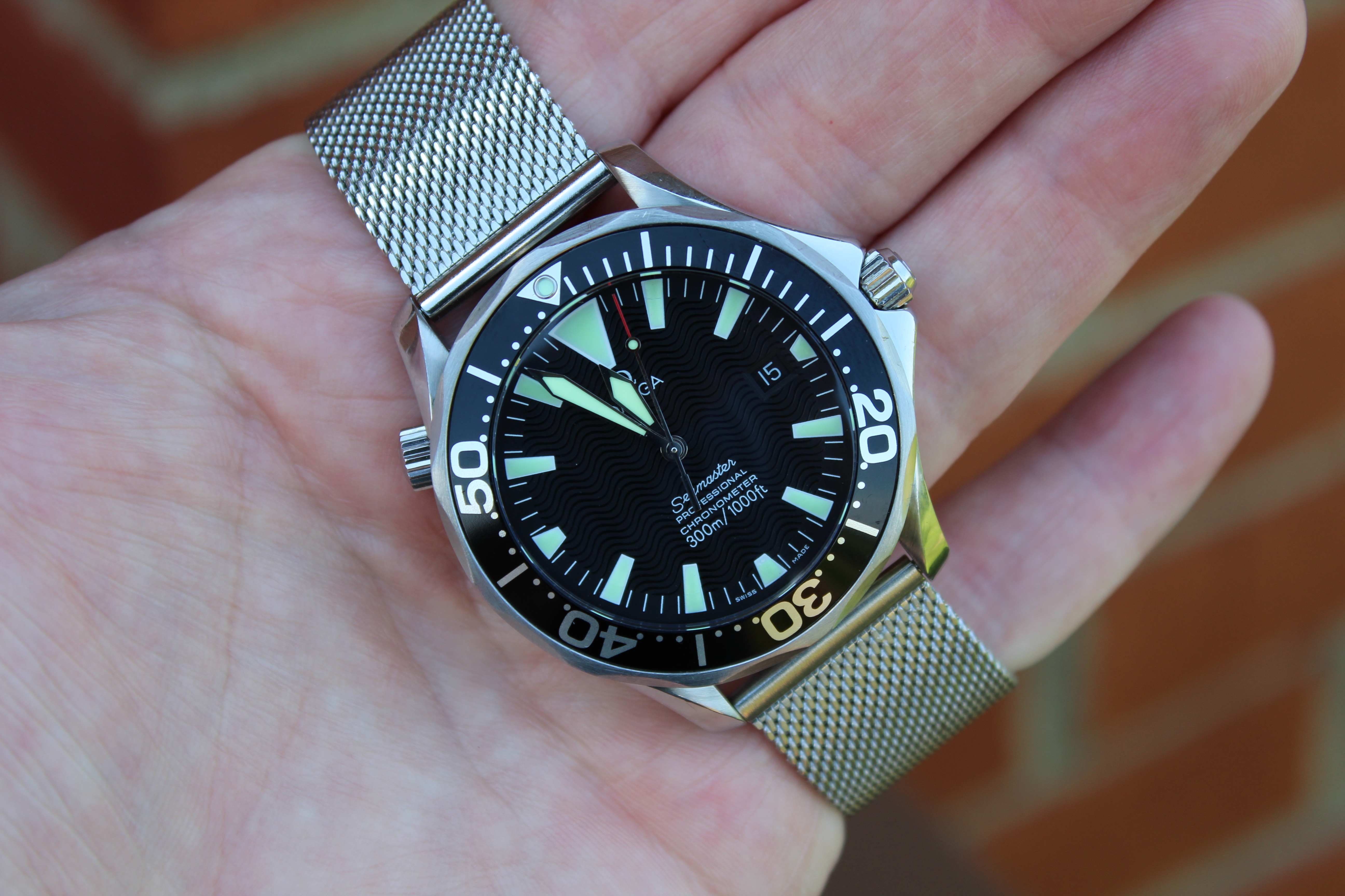 SALE Omega Seamaster Pro 300M 2254.50 Black Wave Sword Hands Full