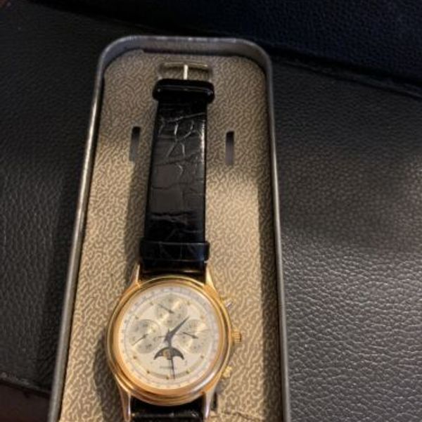 RARE Vintage 1995 Fossil Triple Date Moon Phase Unisex Watch  display picture 1