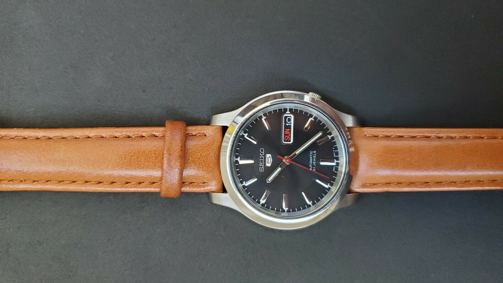 seiko snk795 leather