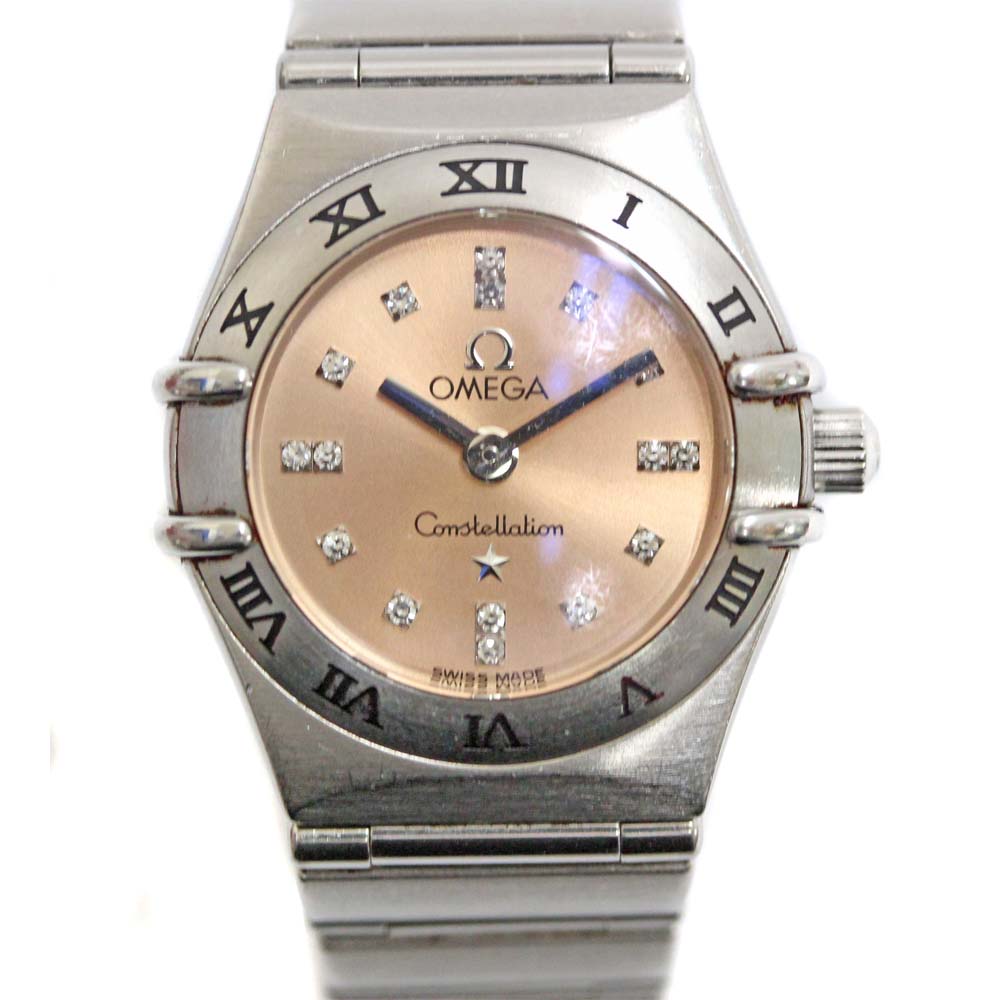 Used OMEGA Omega Constellation 16P Watch Ladies Quartz Pink Dial