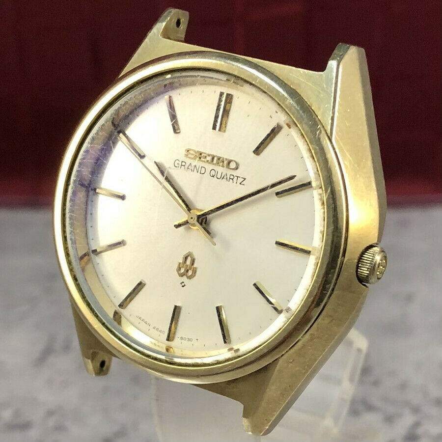 Vintage 1976 SEIKO GRAND QUARTZ 4840-8041 Cap Gold Mens