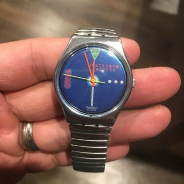 Retro SWATCH Swiss Watch Blue AG 1988 Instrument Access