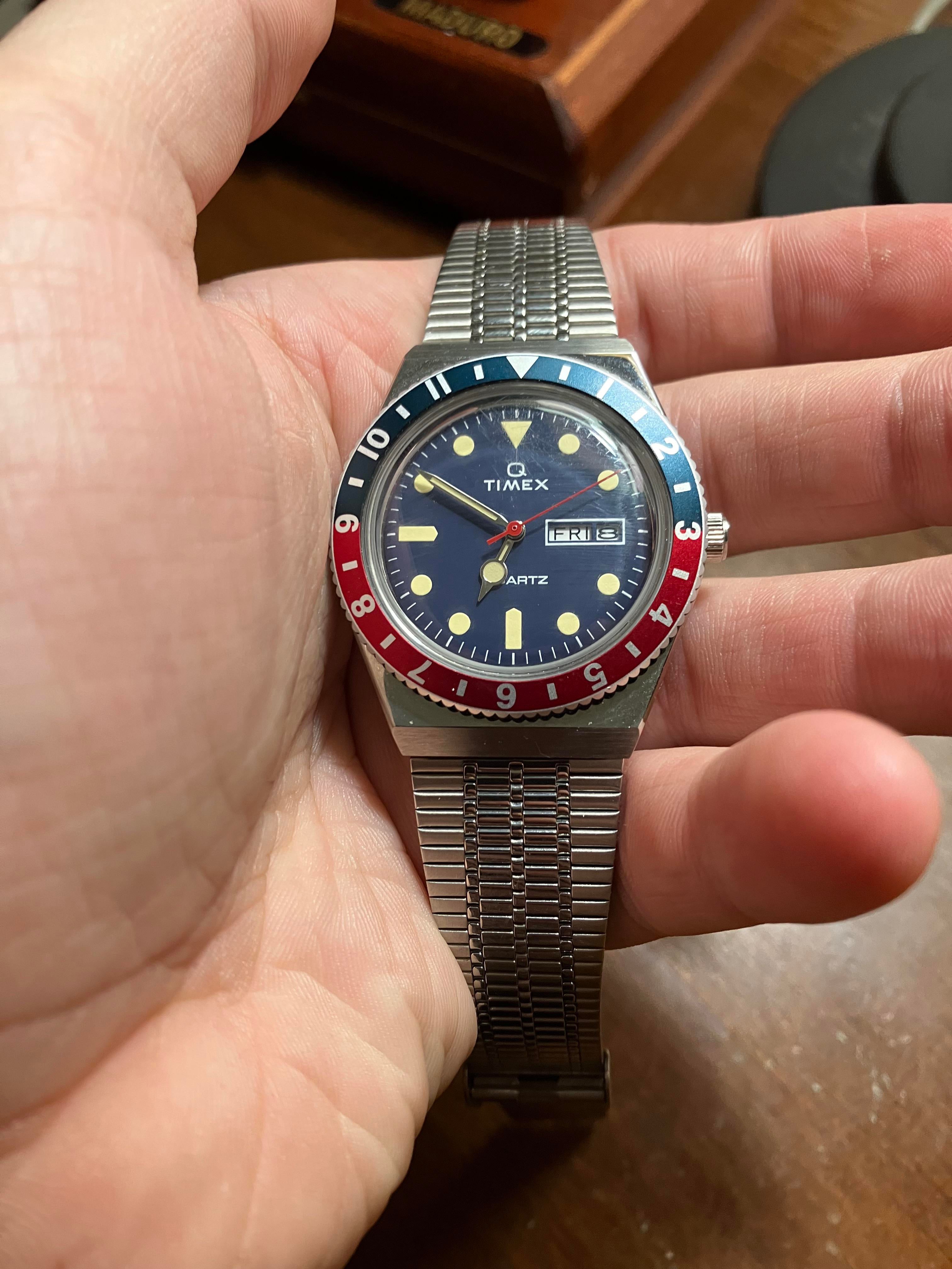 WTS Timex Q Reissue Pepsi Bezel 38 mm 85 WatchCharts Marketplace