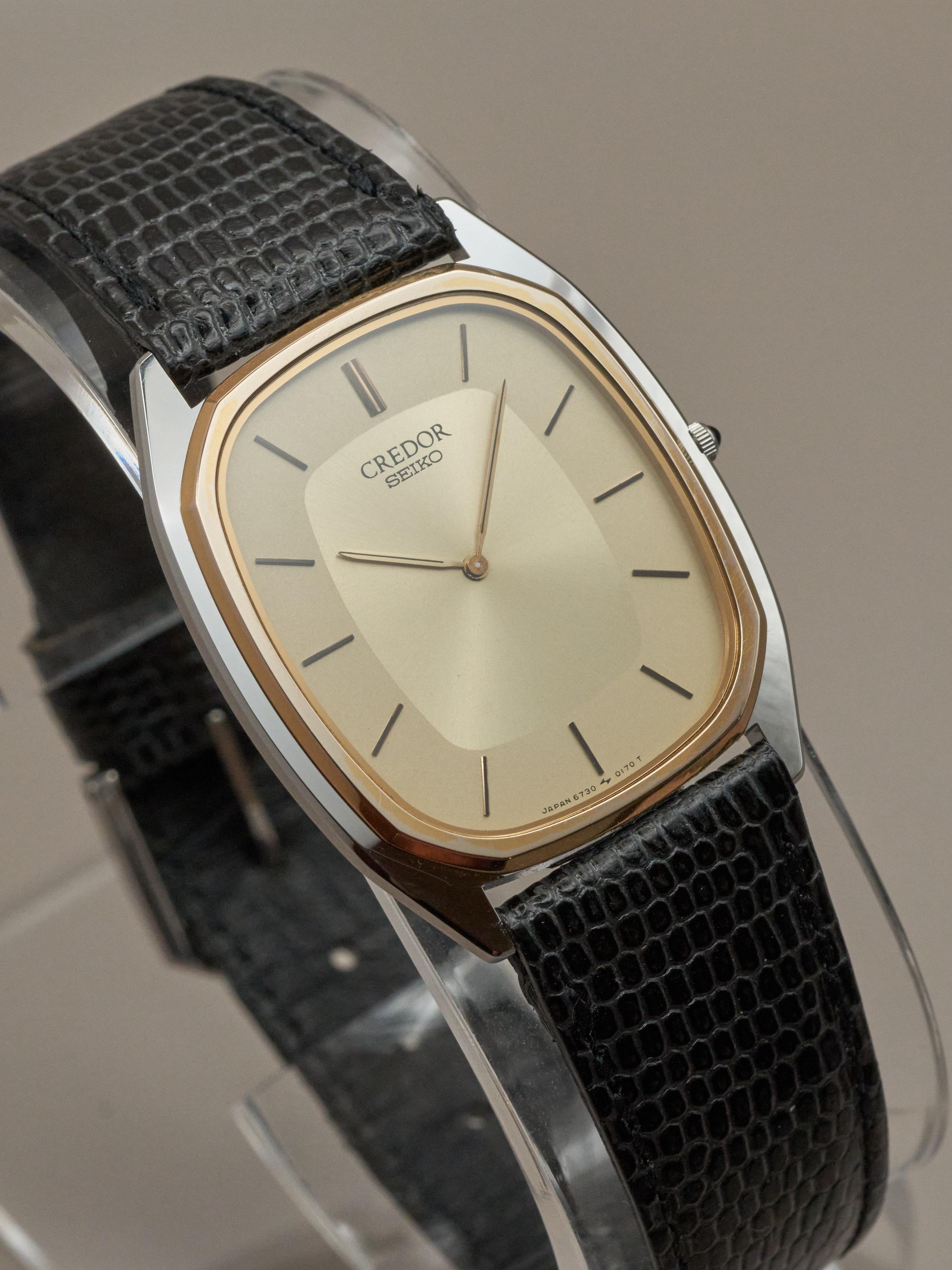 ✨SEIKO✨CREDOR✨6730-5860✨金/黒文字盤✨クオーツ✨腕時計✨ ✨SEIKO✨CREDOR✨6730-5860✨金/黒文字盤✨クオーツ✨腕時計✨