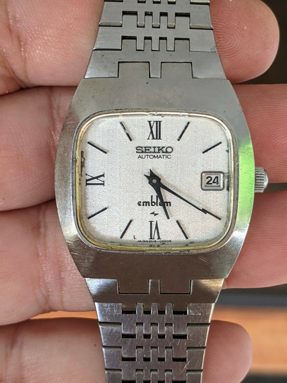 Vintage 75 Seiko Emblem 2418 Hi Beat JDM Watch Orig. Bracelet