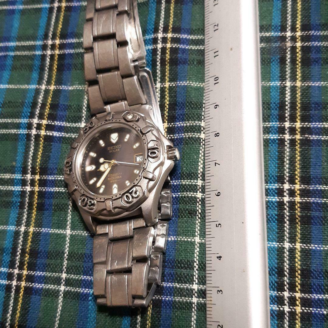 Seiko Solar Scuba 200m Men's Titanium Diver Watch 5K25-0A10