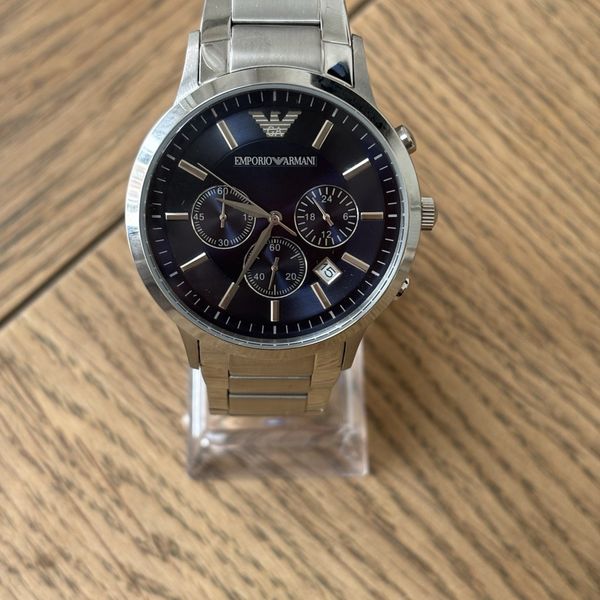 EMPORIO ARMANI AR2448 BLUE DIAL MEN'S Watch | WatchCharts Marketplace