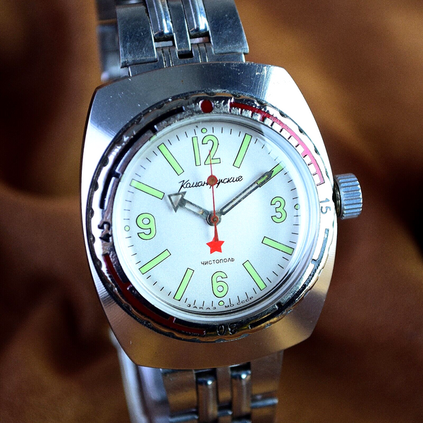 OROLOGIO URSS VOSTOK Komandirskie Vintage Meccanico Sovietico Russo - Foto 3