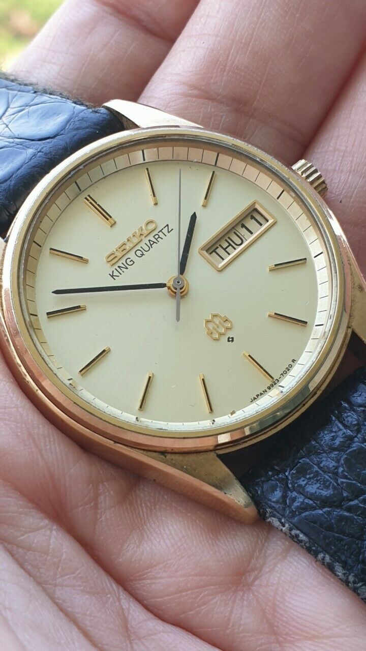 SEIKO KING TWIN QUARTZ 9923-702B DAY DATE GOLD 1979 VINTAGE
