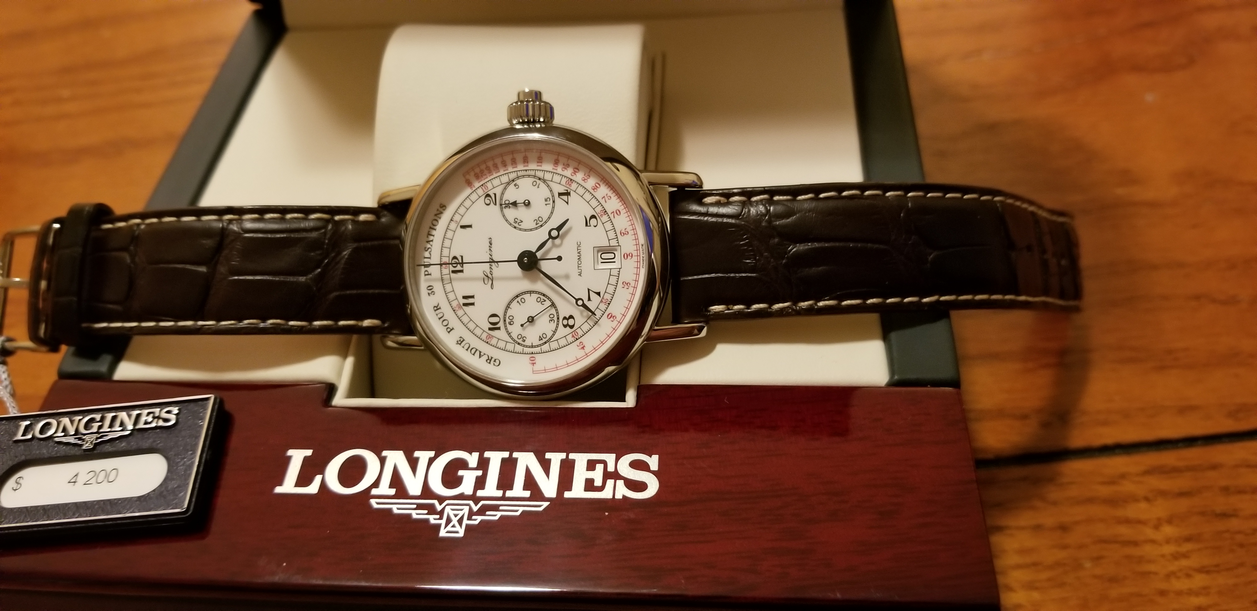 FS UNWORN NOS LONGINES HERITAGE COLUMN WHEEL PULSOMETER SINGLE