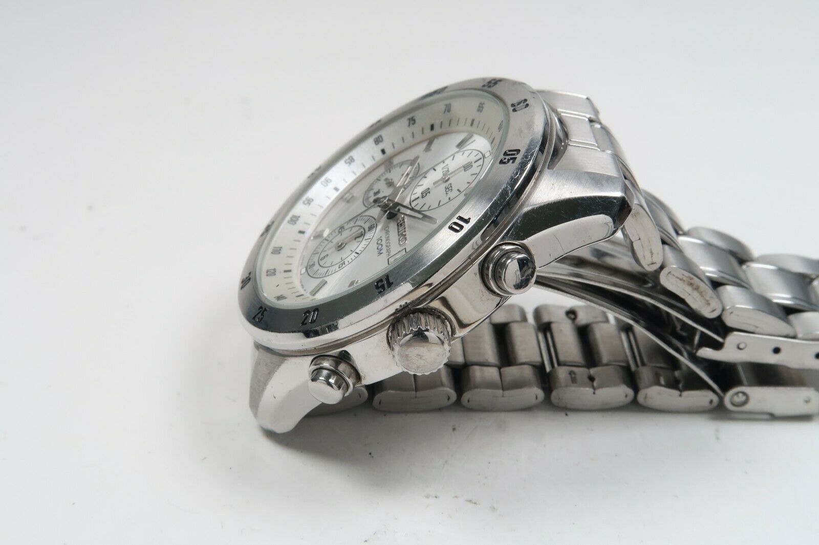 Vintage Seiko Chronograph 100m 7T92-0LV0 Mens Watch Japan