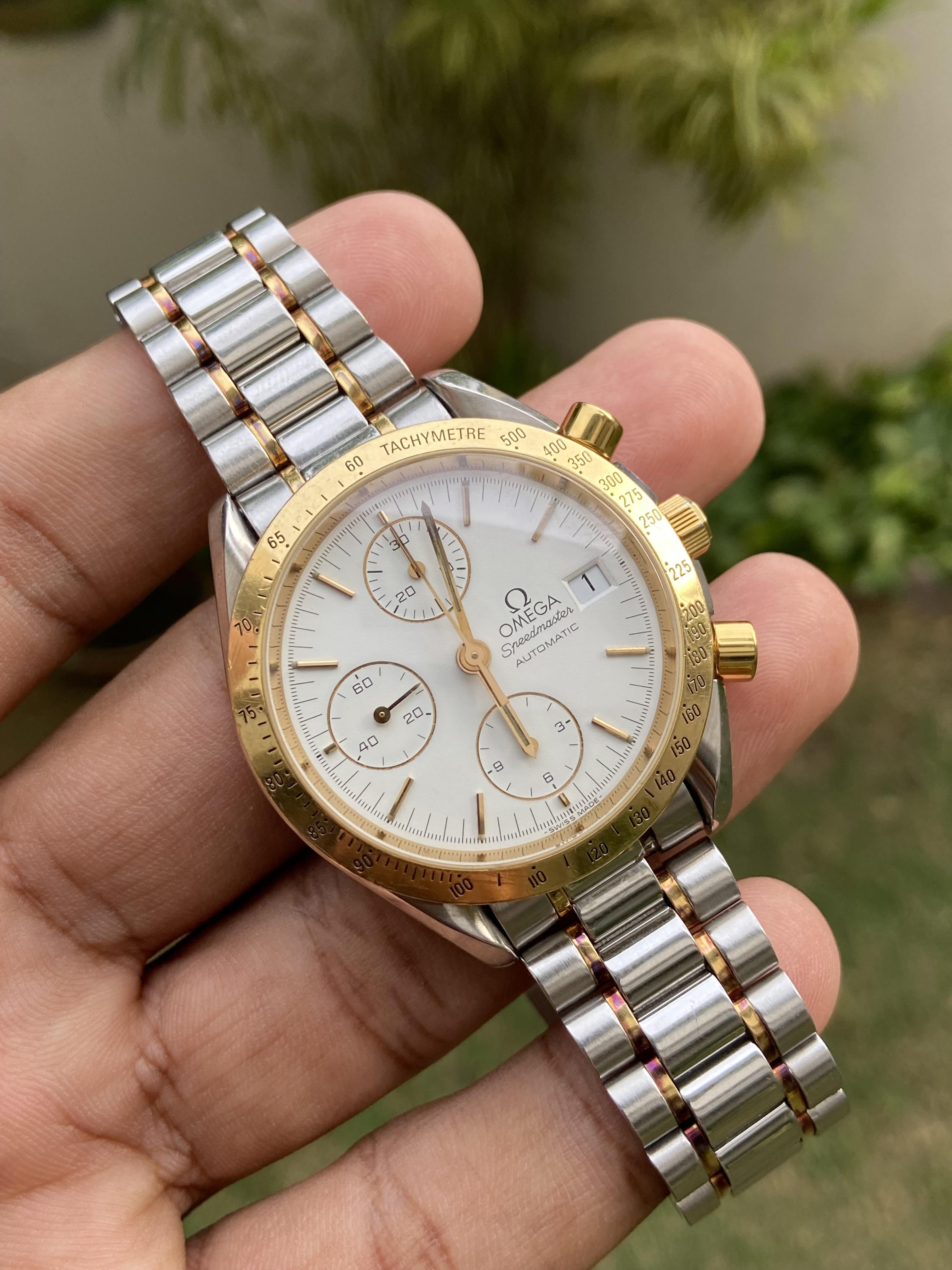 Omega speedmaster best sale gold and steel